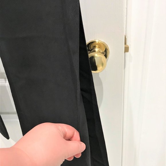 Prague Women Black Dress Pants Side Zipper Closure Side Split Size 10 - Picture 4 of 6